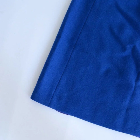 Vintage White  Stag Blue Pure Virgin Wool A Line Skirt - Cobalt - Picture 6 of 8